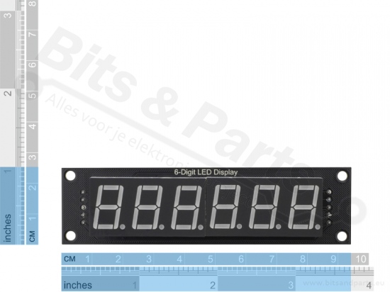 Digit display 6-Digit 7-segments 74HC595 blue - 75x19mm 